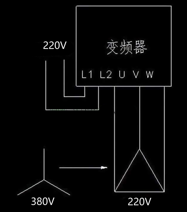 單相220v轉三相380v變頻器接線圖